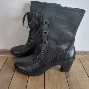 Women's Black Leather Ankle Boots